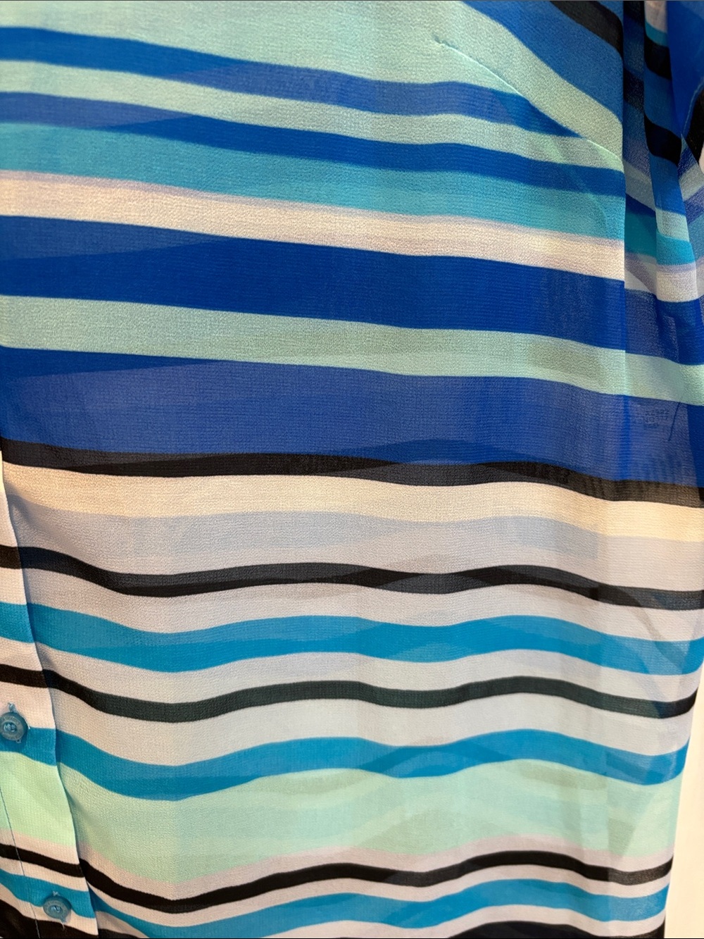 NWT Calvin Klein Blue Black White Striped Swim Coverup - Picture 3 of 8